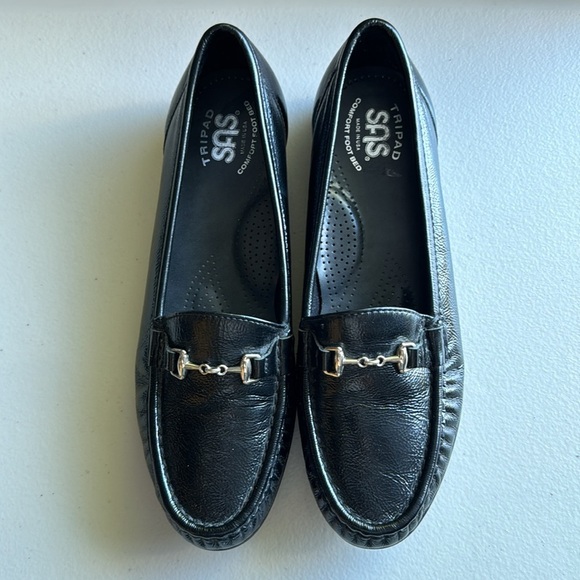 EUC SAS Tripad Black Patent Leather Comfort Slip On Loafer Size 8 N - Picture 3 of 9